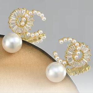 Fashion Cubic Zirconia Faux Pearl Earrings